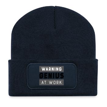 Genie am arbeiten - Recycelte Patch Beanie - French Navy - Vorne