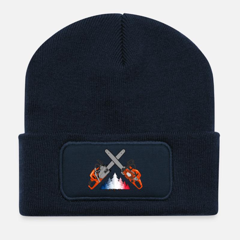 Kettensäge - Frankreich - Recycelte Patch Beanie - French Navy