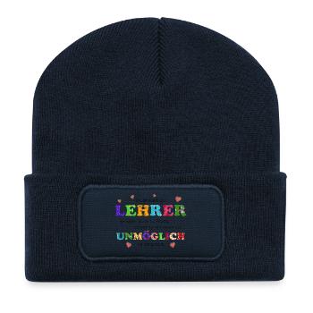 Ein großartiger Lehrer, ist unmöglich zu vergessen - Recycelte Patch Beanie - French Navy - Vorne