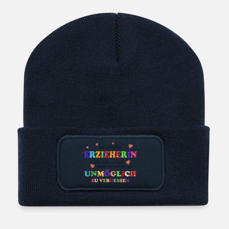 Eine großartige Erzieherin, unmöglich zu vergessen - Recycelte Patch Beanie - French Navy