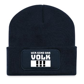 Spruch : Wir sind das Volk - Recycelte Patch Beanie - French Navy - Vorne