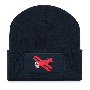 Aircraft Biplane - Recycled Patch Beanie - french navy - Front