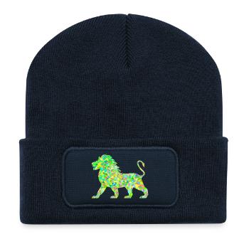 Polygone du Lion - Beanie recyclé à patch - bleu marine - Devant
