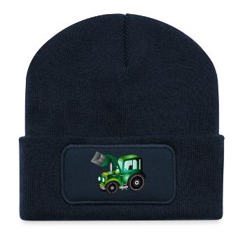 Tractor front loader for tractors and farm fans - Recycled Patch Beanie - french navy - Front