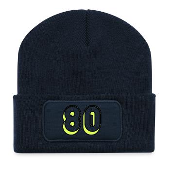80 YEARS. 80TH ANNIVERSARY. BIRTHDAY 80 YEARS. 80 - Recycled Patch Beanie - french navy - Front