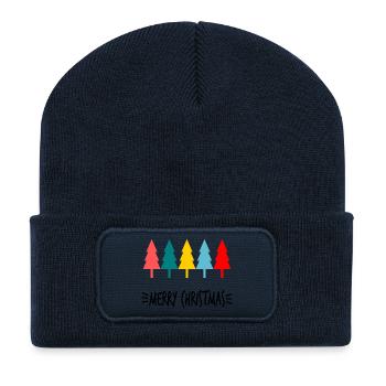 NOËL. JOYEUX NOËL. MERRY CHRISTMAS. NOUVEL AN - Beanie recyclé à patch - bleu marine - Devant