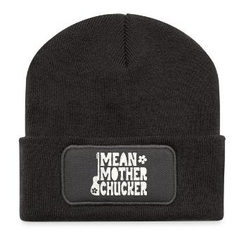 Mean Mother Chucker à la guitare - Beanie recyclé à patch - charbon - Devant