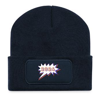 WEIHNACHTEN. JAHR. JAHRESTAG. RUHESTAND. PAPA. MAMAM. - Recycelte Patch Beanie - French Navy - Vorne
