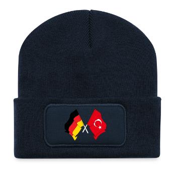 Drapeau de l’Allemagne et drapeau de la Turquie - Beanie recyclé à patch - bleu marine - Devant