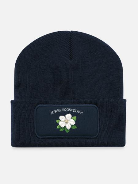 Je suis Indonésienne - Beanie recyclé à patch - bleu marine