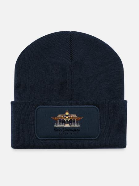 Japan, Schrein Osaki Hachimangu, Sendai, Zeichnung - Recycelte Patch Beanie - French Navy