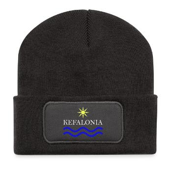 KEFALONIA-Grèce Eau Solaire - Beanie recyclé à patch - charbon - Devant