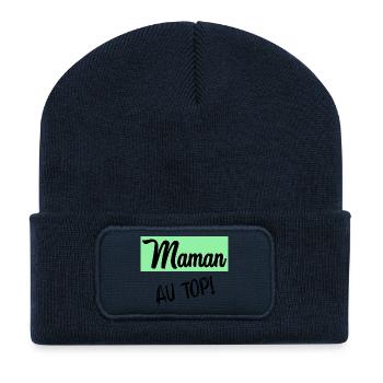 MAMA - Recycelte Patch Beanie - French Navy - Vorne