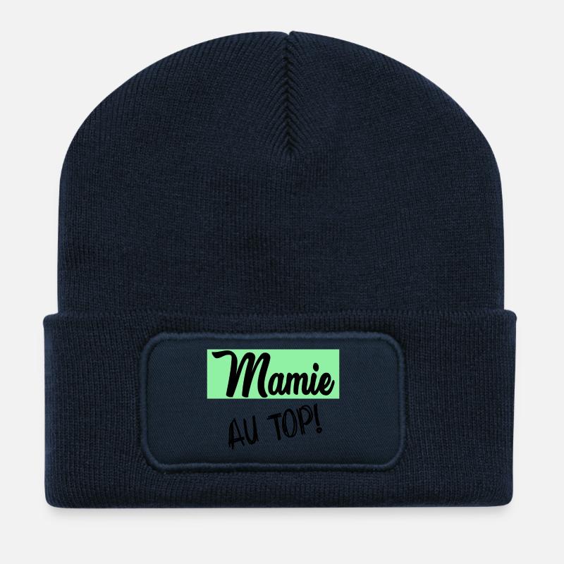 MAMIE - Beanie recyclé à patch - bleu marine