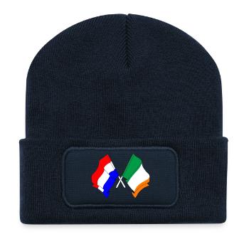 Flag of the Netherlands and flag of Ireland - Recycled Patch Beanie - french navy - Front