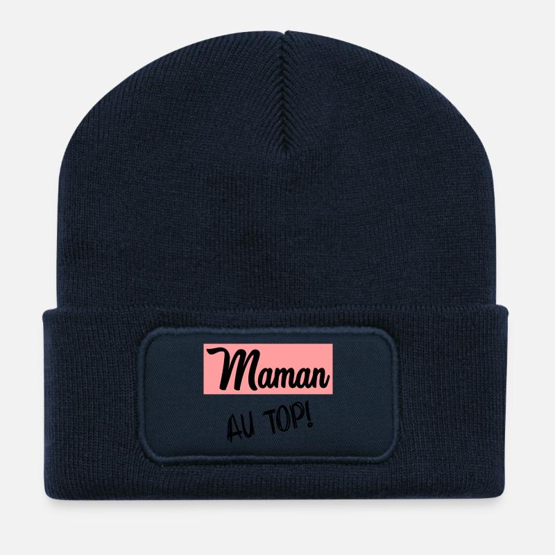 MAMAN. FÊTE DES MÈRES - Beanie recyclé à patch - bleu marine
