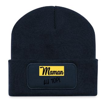 FÊTE DES MÈRES - Beanie recyclé à patch - bleu marine - Devant
