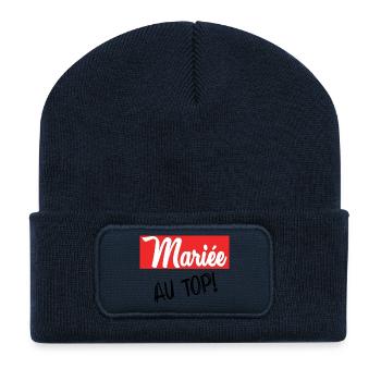 BRIDE-TO-BE. Bachelorette party. WEDDING. TEAM - Recycled Patch Beanie - french navy - Front