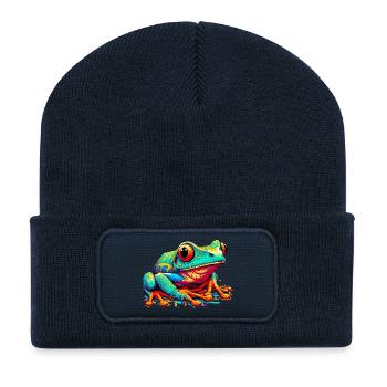 Frosch - Recycelte Patch Beanie - French Navy - Vorne