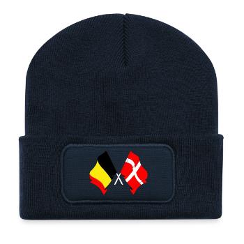 Flag of Belgium and flag of Denmark - Recycled Patch Beanie - french navy - Front