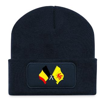 Flag of Belgium, flag Wallonia - Recycled Patch Beanie - french navy - Front