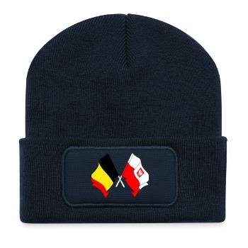 Drapeau de la Belgique, drapeau de la Pologne - Beanie recyclé à patch - bleu marine - Devant