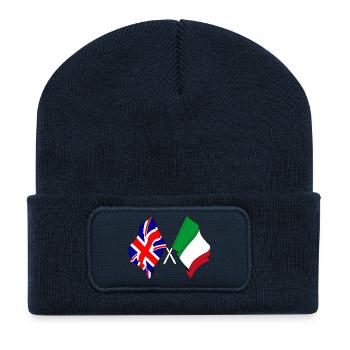 Flag England, flag Italy - Recycled Patch Beanie - french navy - Front