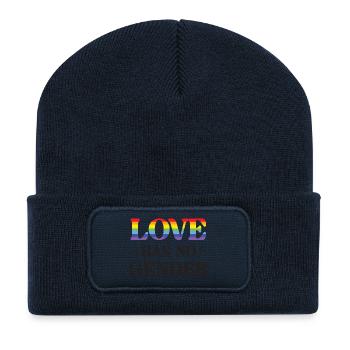 LGBT Pride Month - Liebe hat kein Geschlecht - Recycelte Patch Beanie - French Navy - Vorne