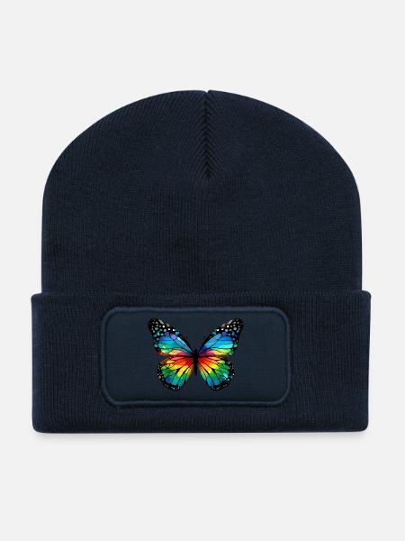 Schmetterling - Recycelte Patch Beanie - French Navy