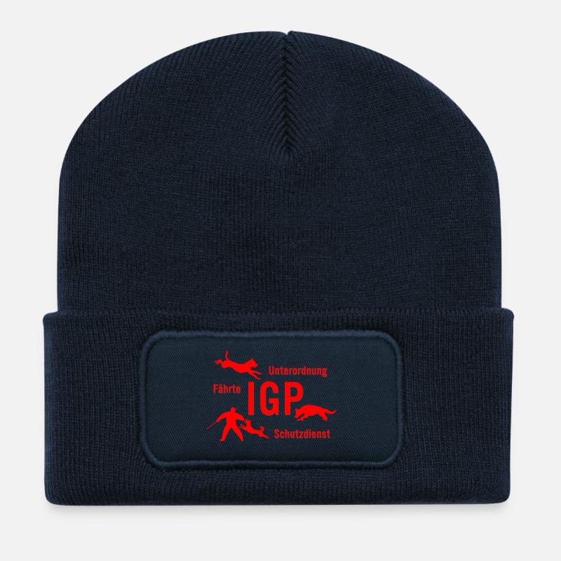 IGP Hundesport - rot - Recycelte Patch Beanie - French Navy