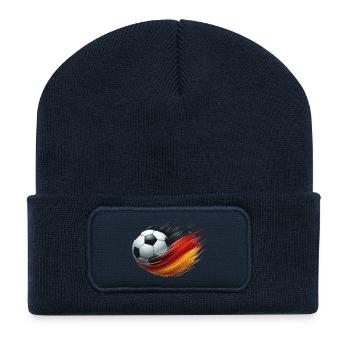 Viva German Football, Flag of Germany - Recycled Patch Beanie - french navy - Front