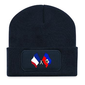Flagge von Frankreich, Haiti - Recycelte Patch Beanie - French Navy - Vorne
