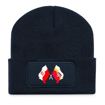 Flag of Poland, Little Poland crossed - Recycled Patch Beanie - french navy - Front