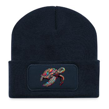 Schildkröte - Recycelte Patch Beanie - French Navy - Vorne