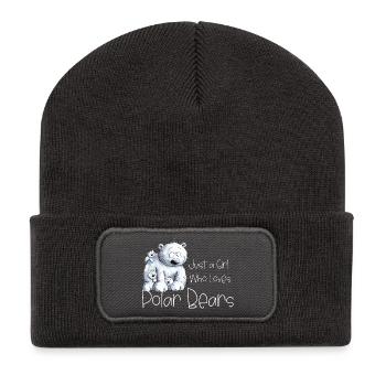 Just A Girl Who Love Polar Bears - Recycelte Patch Beanie - Dunkelgrau - Vorne