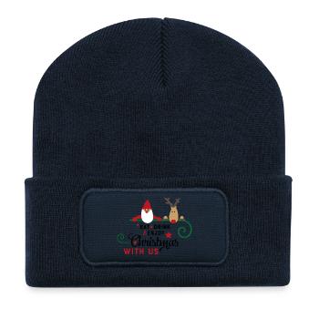 Funny sayings for Christmas - Recycled Patch Beanie - french navy - Front