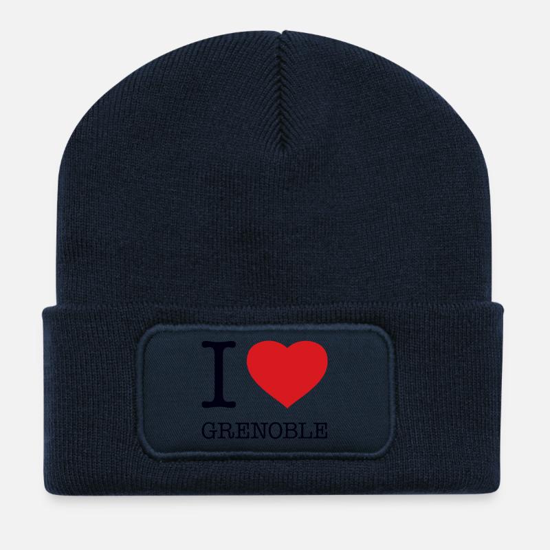 J’ADORE GRENOBLE - Beanie recyclé à patch - bleu marine