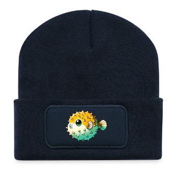 Kugelfisch - Recycelte Patch Beanie - French Navy - Vorne