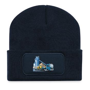 Remorque surbaissée dans la gravière - Beanie recyclé à patch - bleu marine - Devant