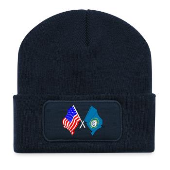 Flag USA and state of South Dakota crossed - Recycled Patch Beanie - french navy - Front