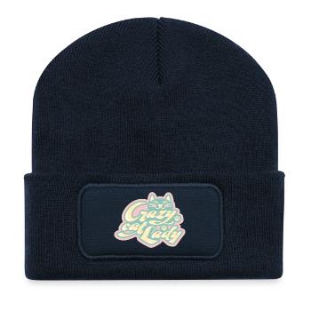 Crazy Cat Lady – Playful Cat Love - Recycled Patch Beanie - french navy - Front