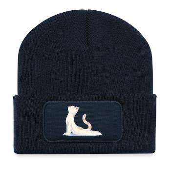 Chat faisant du yoga – Harmonie et équilibre - Beanie recyclé à patch - bleu marine - Devant