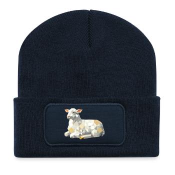 Geometric lamb – modern Easter symbol - Recycled Patch Beanie - french navy - Front