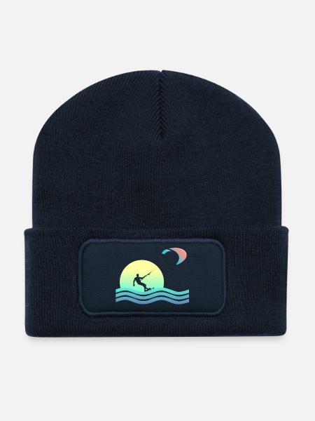 Windkind Kitesurfer - Recycelte Patch Beanie - French Navy