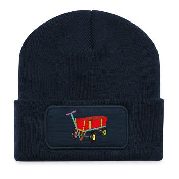 Colourful handcart – motif for children's adventures - Recycled Patch Beanie - french navy - Front