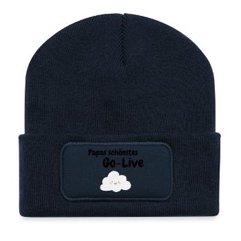 IT Baby CLOUD ALM GO LIVE BABY - Recycelte Patch Beanie - French Navy - Vorne