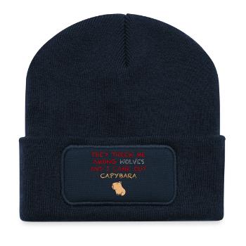 Ich bin ein Capybara - Recycelte Patch Beanie - French Navy - Vorne