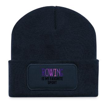 Rowing is my favorite Sport - Rudern - Ruderin - Recycelte Patch Beanie - French Navy - Vorne