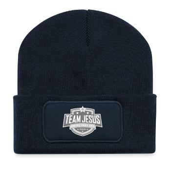 TEAM JESUS UNITED PRAY-ERS gray white Christian - Recycled Patch Beanie - french navy - Front