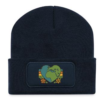 Heart Planet - Recycled Patch Beanie - french navy - Front